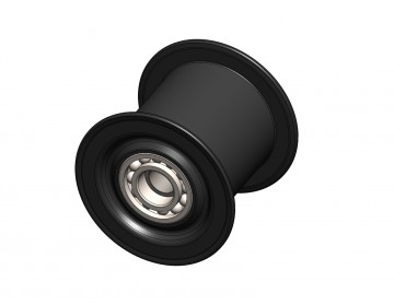 156028-0049  RCD Idler Pulley 3.3"  for 84mm Belt Wide 3/4" ID Black Hard Anodized